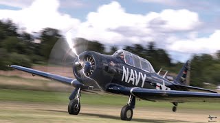 North American T6 Supersix Airshow at Flugplatzfest Malsch 2024: Epic Takeoff and Aerial Display!