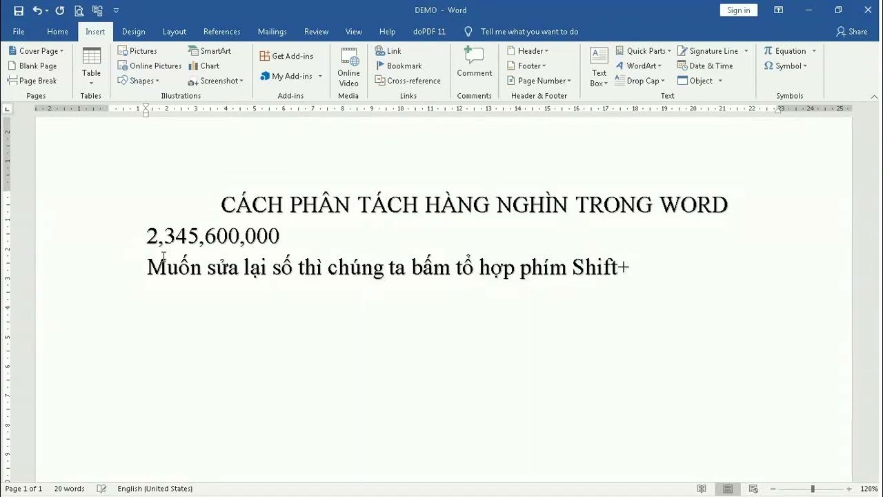 32 Phân tách hàng nghìn trong word number format YouTube