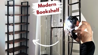 Solid Wood and Steel Bookshelf DIY | Builds By Maz