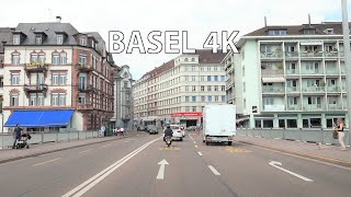 Basel Switzerland 4K  Morning Drive  Driving Downtown