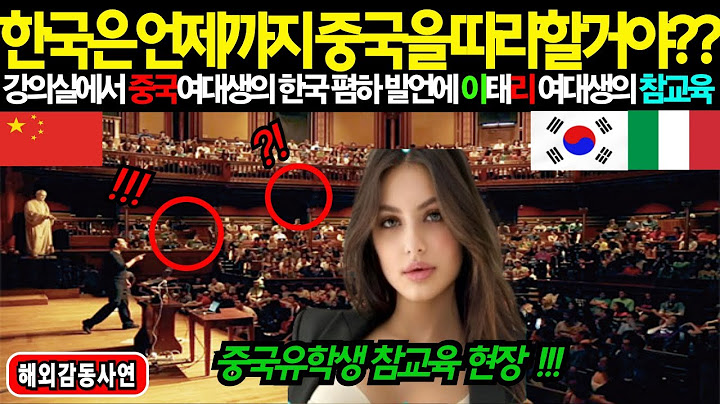 [[해외감동사연]] "한국은언제까지중국을 따라할거야?"  하버드 대학 강의실에서 중국유학생의 한국 폄하 발언으로 미녀 이태리 유학생이 참교육을 하는데....