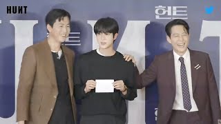 [ENG] BTS Jin at Hunt movie VIP Premiere | Jin is invited by actor Jung Woosung