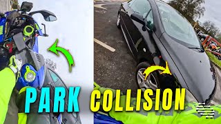 Driver Collides with a Biker While Driving into a Park  While Looking at Phone