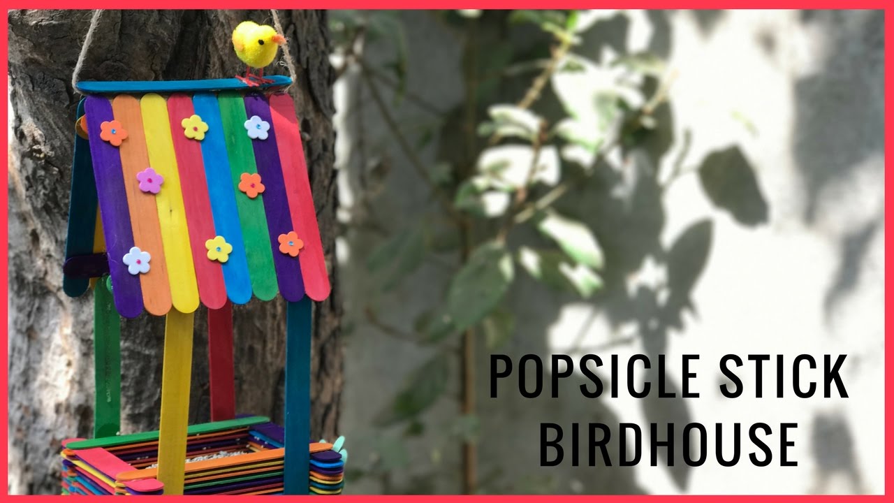 DIY Popsicle Stick Birdhouse - YouTube