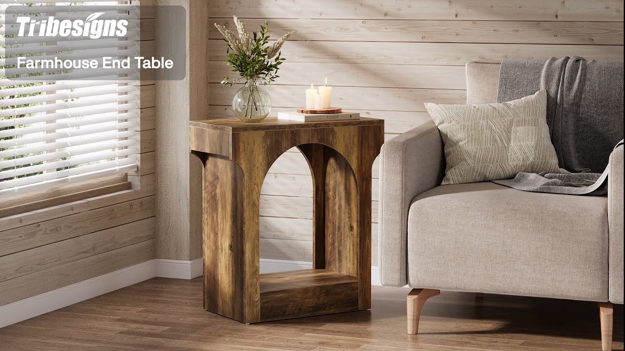 🌟 Tribesigns End Table: Farmhouse Style Meets Modern Storage - JW1008 # ...
