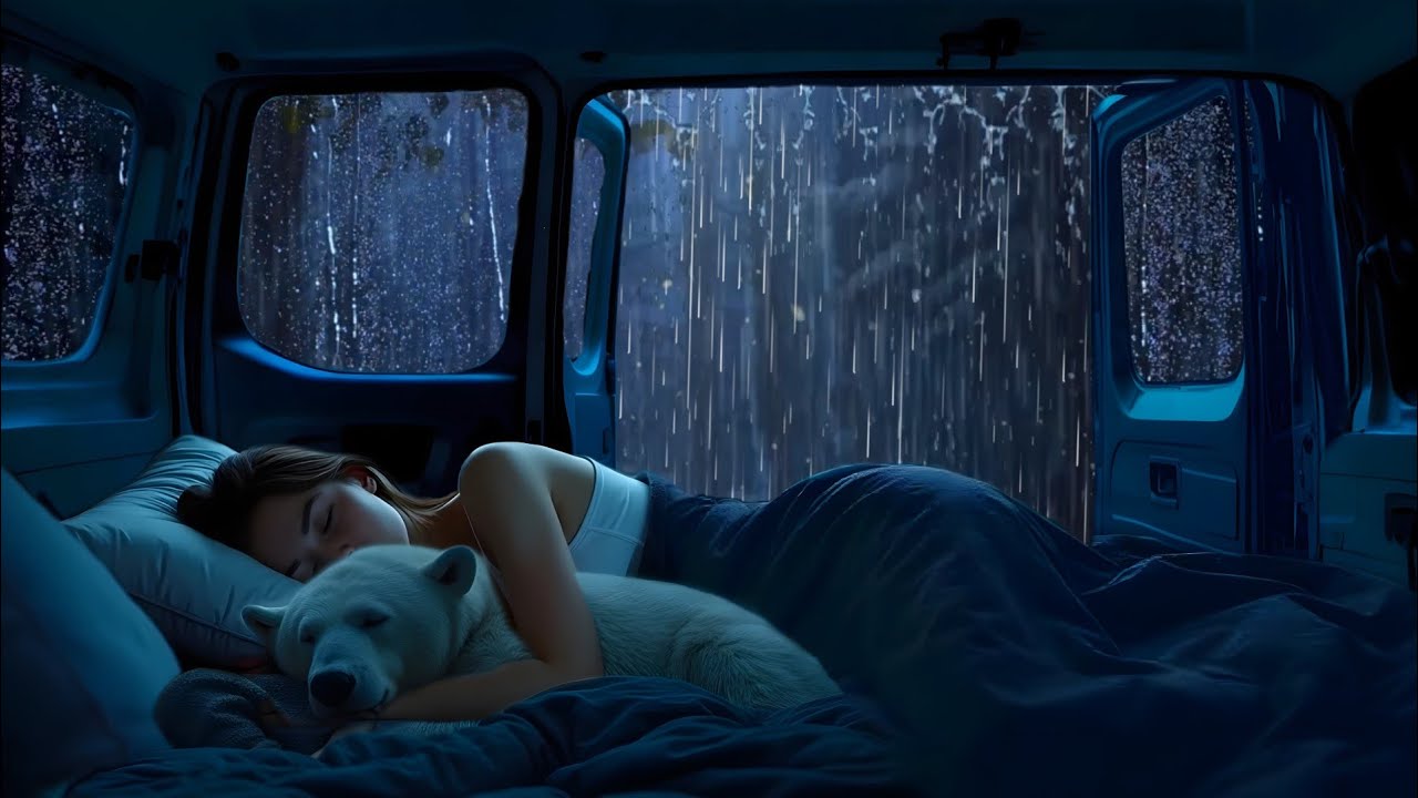 Rain Sounds for Sleeping in a Cozy Car | Thunder & White Noise for Deep Sleep