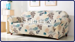 2 Piece Leaf Printing Stretchy Sofa Slipcovers(Yellow) | Subrtex
