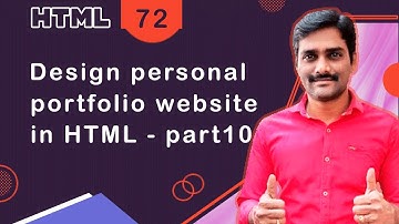 Design Personal portfolio website in HTML Part 10 - HTML Tutorial 72 🚀