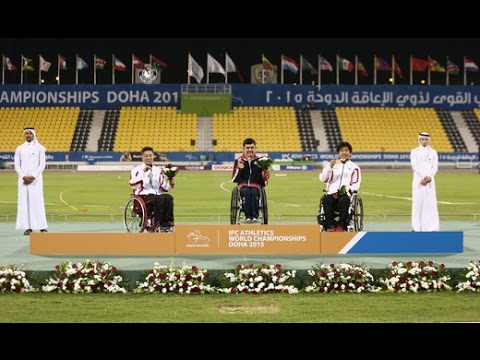 Men's 1,500m T52 | Victory Ceremony |  2015 IPC Athletics World Championships Doha