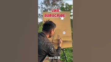 Painting with a Dry Tree Branch | Unique and Creative Art Technique #painting #shorts