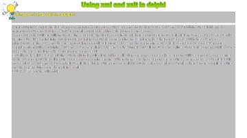 How to : Using xml and xslt in delphi