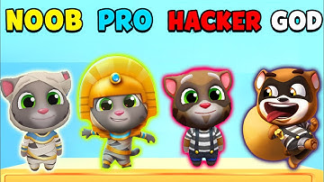 NOOB vs PRO vs HACKER vs GOD in Talking Tom Gold Run ( Talking Mummy Tom )