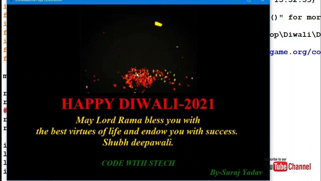 happy diwali celebration 2021 with python programming #Laxmipuja - YouTube