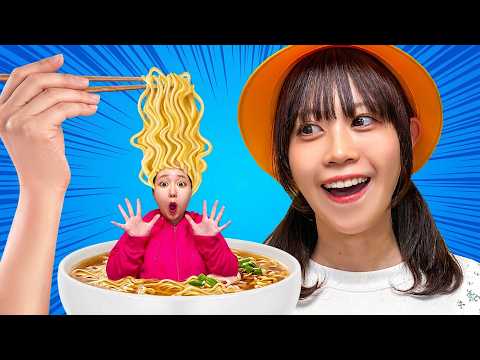 【寸劇】もしもラーメンが人だったら...！？家のモノやおもちゃが全部人間だったら...巨大な小学生に食べられる〜！カラフルなペンでポケモンお絵描きしよう！