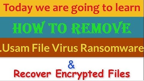 Remove .Usam File Virus/.Usam Ransomware (+Recover .Usam Files)