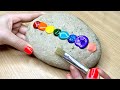 Love easy stone painting  satisfying acrylic painting on rocks