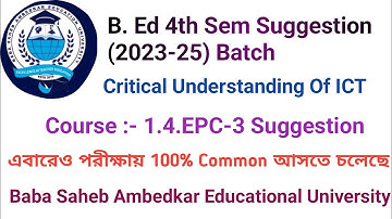 Course :- 1.4.EPC-3 Suggestion (2023-25) Batch | B.Ed 4th sem suggestion