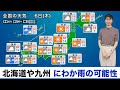 【6日(木)の天気】北海道や九州は“にわか雨”の可能性／本州は引き続き日差し届く