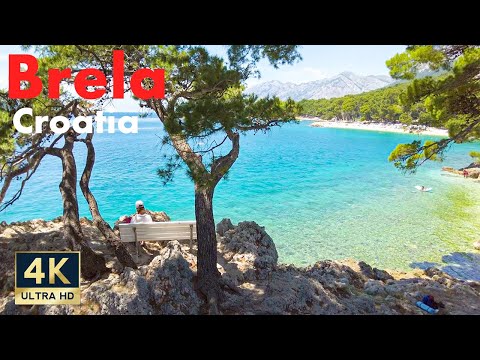 Brela Croatia 🇭🇷 4K Makarska Riviera Walking Tour 2022