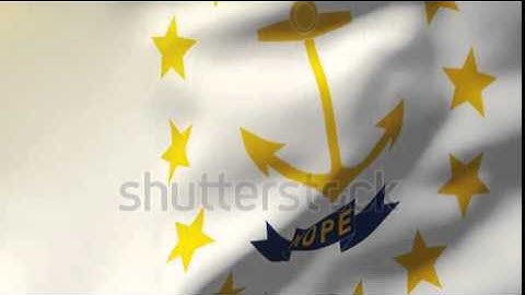 rhode island flag waving in the wind. Looping sun rises style. Animation loop Stock video by