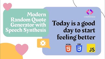 Random Quote Generator with Speech Synthesis using HTML CSS JavaScript | JavaScript Project