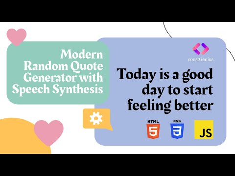 Random Quote Generator with Speech Synthesis using HTML CSS JavaScript | JavaScript Project