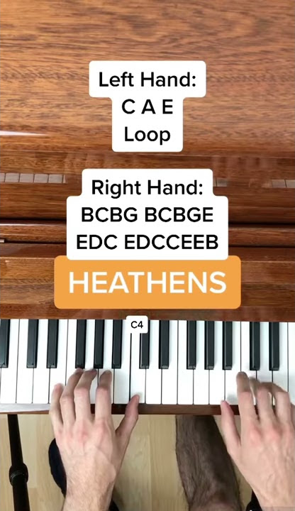 Twenty One Pilots - Heathens (EASY Piano Tutorial with Letter Notes) #Shorts