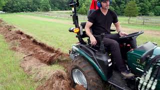 plowing a field with a small tractor. did it work? 🤔🚜