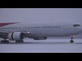 Посадка Boeing 767-300 в сильную метель в Стригино. 24.12.2017 г.