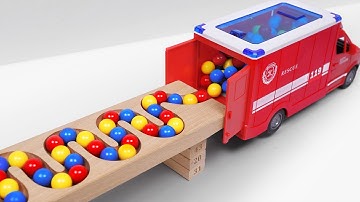 Marble Run Race ☆ HABA Slope, Dump Truck & Garbage Trucks & Ambulance & vehicles Full Compilation #9