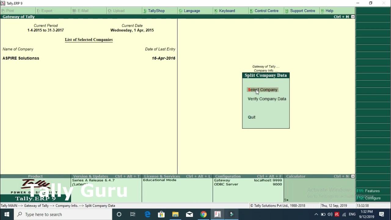 how-to-split-company-data-in-tally-erp-9-split-data-tally-erp-9-in