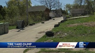 Dozens of tires dumped in Milwaukee backyard