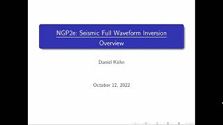 NGP Course Seismic FWI: Overview