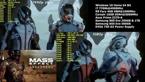 Mass Effect Andromeda 1080p & 1440p High/Ultra | i7 7700k R9 Fury 4GB | UHD60