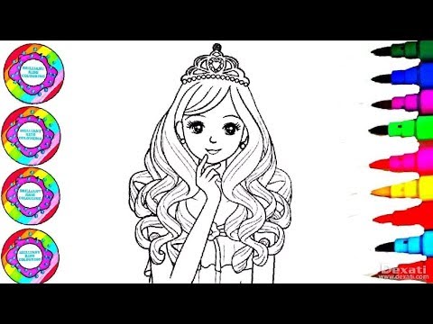 Mimiworld Princess With Curly Hair Glitter Coloring L Easy Drawing