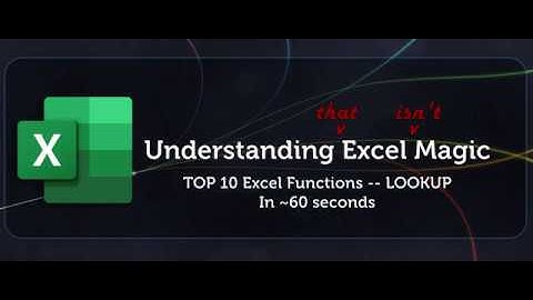 Top 10 Microsoft Excel Functions -- LOOKUP function in 60 seconds