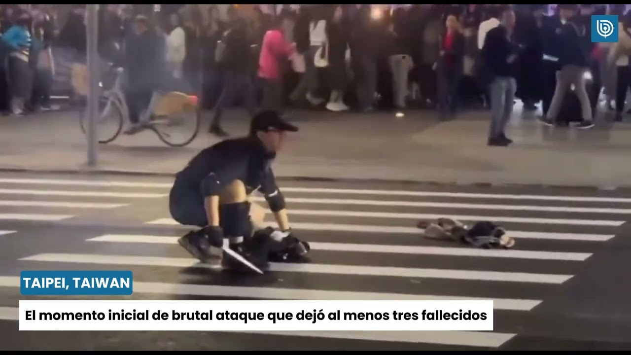 Así fue el momento en que se inició ataque con bombas de humo y cuchillo en Taiwán