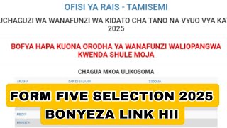 ANGALIA SELECTION ZA FORM FIVE 2025 | FORM FIVE SELECTION 2025