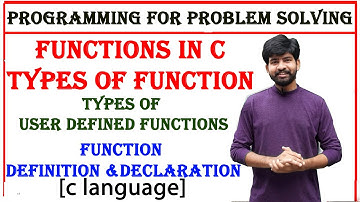 functions, types of functions, types of user defined functions | function definition and declaration