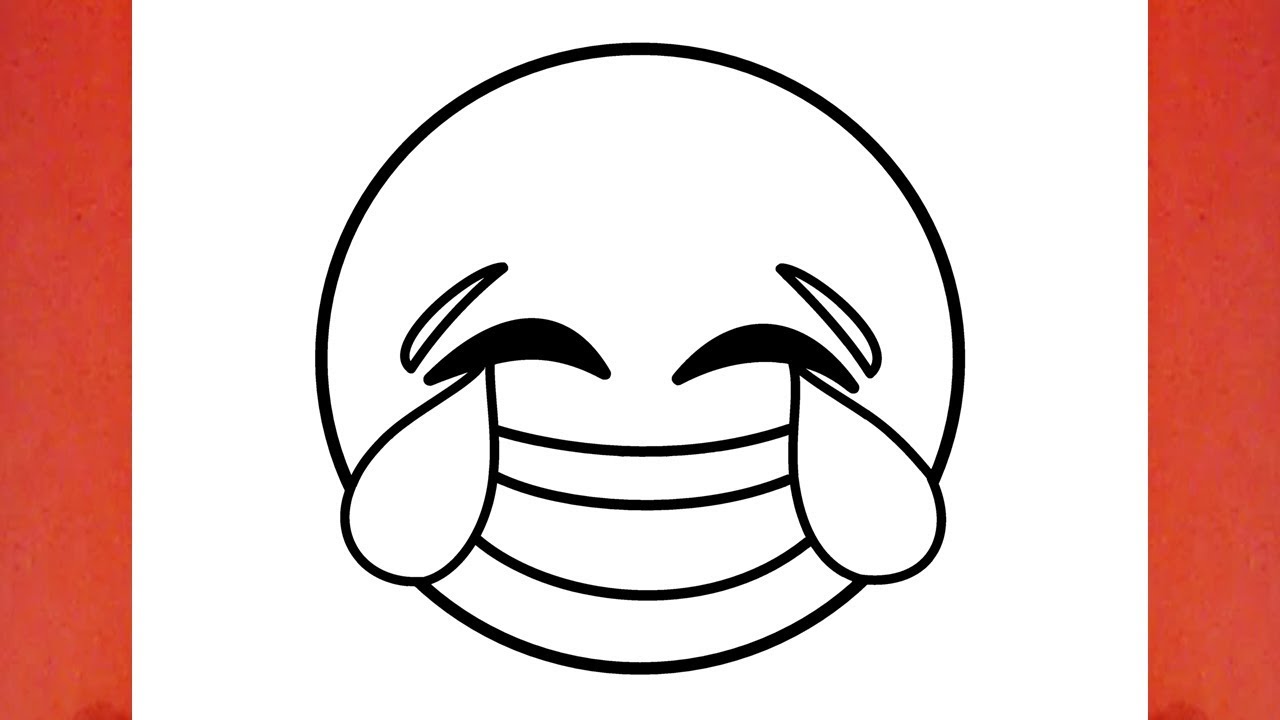 Laughing Emoji Outline Easy Drawings Dibujos Faciles Dessins | Images ...