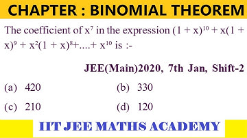 BINOMIAL THEOREM JEE MAIN 2020  7 JANUARY SHIFT 2 BY RS SIR