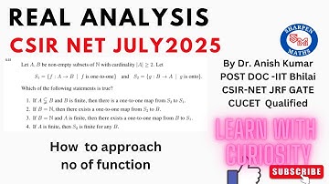 CSIR-NET July 2025 Real analysis solution || No of function|| One-one onto|| Que Id-56295497