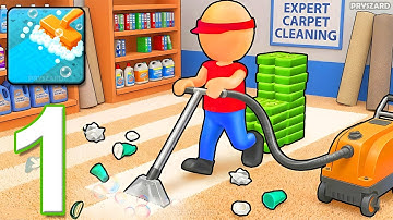 Carpet Care - Gameplay Walkthrough Part 1 - Carpet Cleaning Shop Manager (iOS, Android)