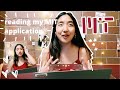 reading the application that got me into MIT (2 years later)