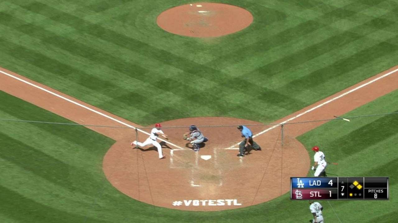 LAD@STL: Bellinger throws out DeJong at the plate