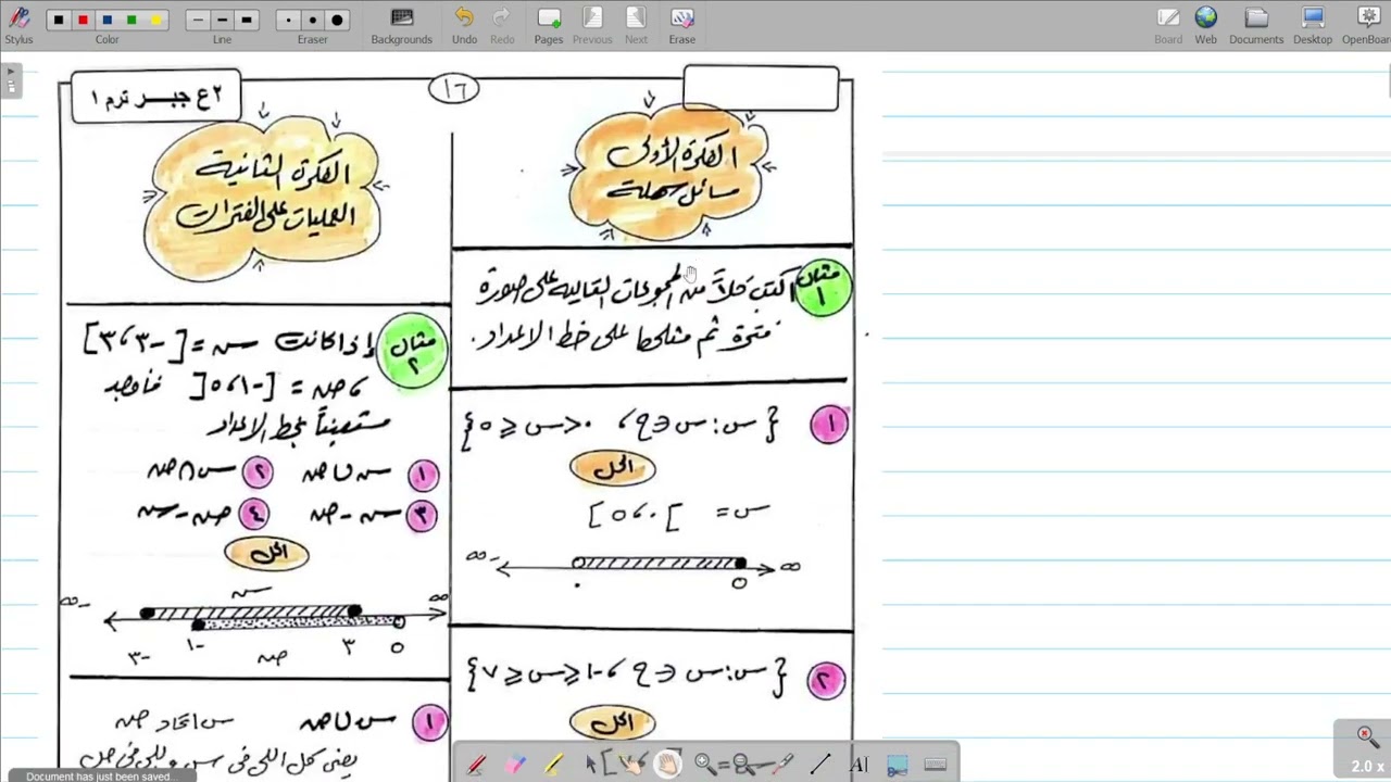 العمليات على الفترات ( الصف الثاني الاعدادي )