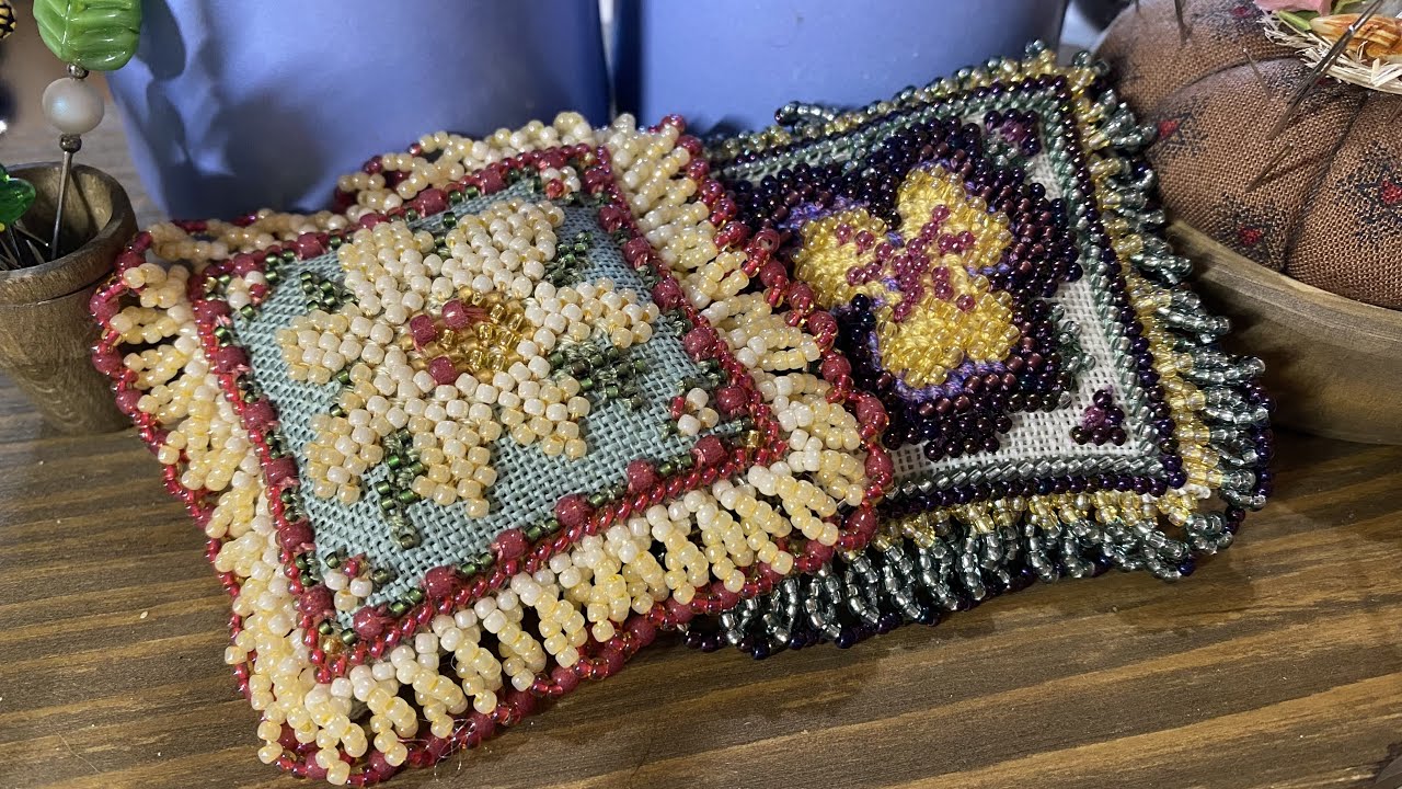 #310. Подушечка от Mill Hill - все этапы вышивания и сборки