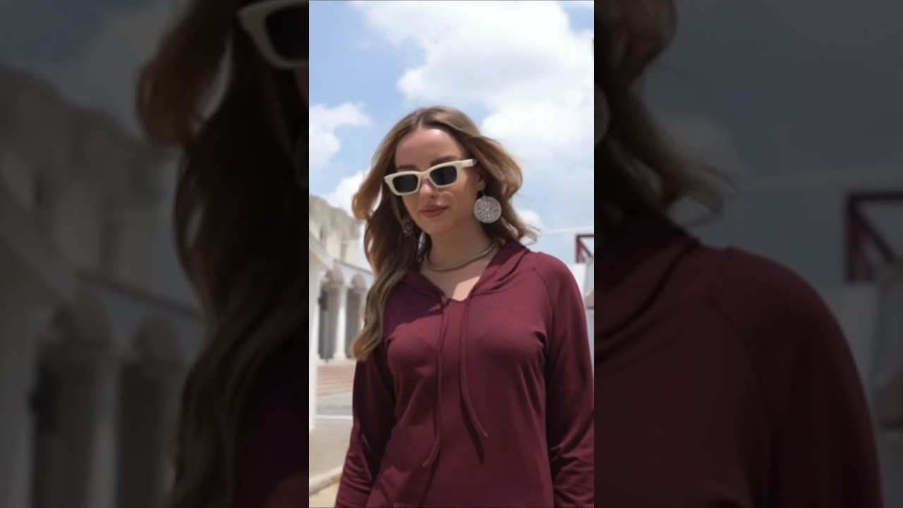 Womens Long Sleeve Tunic Hoodie Dress by BEPEI | String Sweatshirts with Pockets