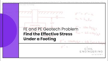 FE and PE Exam - Find the Effective Stress Under a Footing