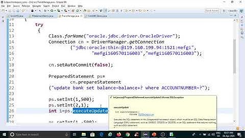 Advanced JAVA (JDBC and Transaction Management)